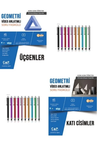 Güncel Çap Müfredat Geometri Üçgenler-Katı Cisimler Video Anlatımlı Soru Fasikülü+Kalem ürün görseli