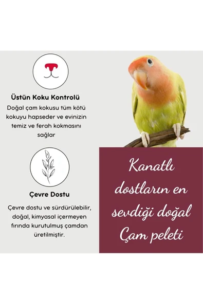 BLUECAT Çam Peleti Kuş Kumu Net 2.5 kg - 5 lt - Topaklanmayan %100 Organik Çam Peleti Kuş Kumu - 3