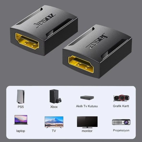 Polham 4K 60Hz Altın Kaplama HDMI Adaptörü | 2 HDMI Kablosunu Bağlar | Dayanıklı & Yüksek Performans - Resim 2