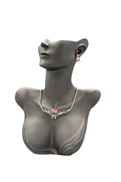 Polyester Malzeme Gri Renk 33.5 / 26 cm Takı Sergileme Mankeni - Resim 4