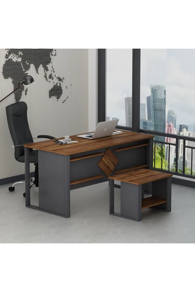 Betroya Boss Sehpali Ofis Masası, Büro Takımı, Çalıma Masası, Sehpa (Sandalye ve Aksesuarlar Dahil Değildir) - 7