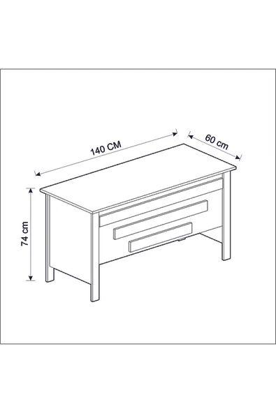 Betroya Orion Sehpalı Ofis Makam Çalışma Masası - Resim 2
