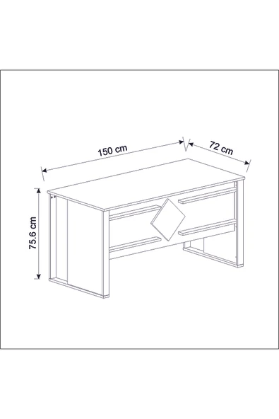 Betroya Boss Sehpali Ofis Masası, Büro Takımı, Çalıma Masası, Sehpa (Sandalye ve Aksesuarlar Dahil Değildir) - Resim 2
