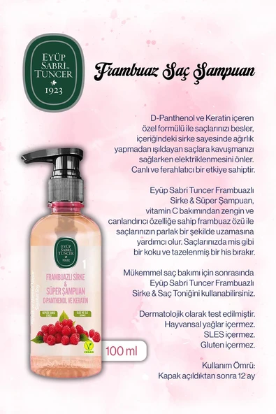 Eyüp Sabri Tuncer Şampuan 24 AL 20 ÖDE Sirke Frambuaz 100 ml ve Rosie - Resim 2