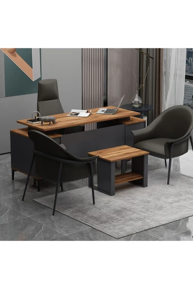 Betroya Branco Sehpalı Ofis Takımı (Koltuk Ve Aksesuarlar Dahil Değildir), Sehpalı Çalışma Masası Takım ürün görseli