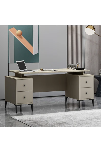 Betroya BRANCO Ofis Masası Kumtaşı Traverten (Sandalye Dahil Değildir) - Resim 5