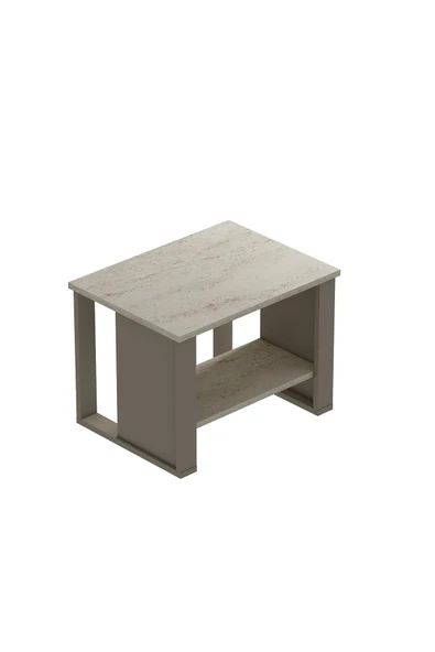 Betroya Boss Ofis Sehpası Kumtaşı Traverten, Orta Sehpa, Dekoratif Sunum Sehpası - Resim 6