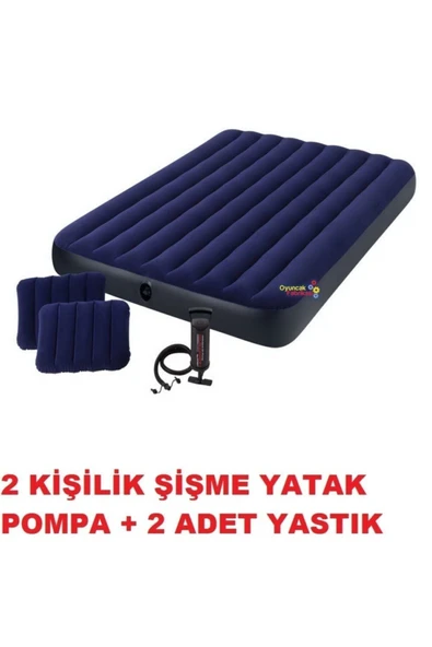 Intex Çift Kişilik Şişme Yatak Seti Pompa-yastık-yama 64765 - Resim 5