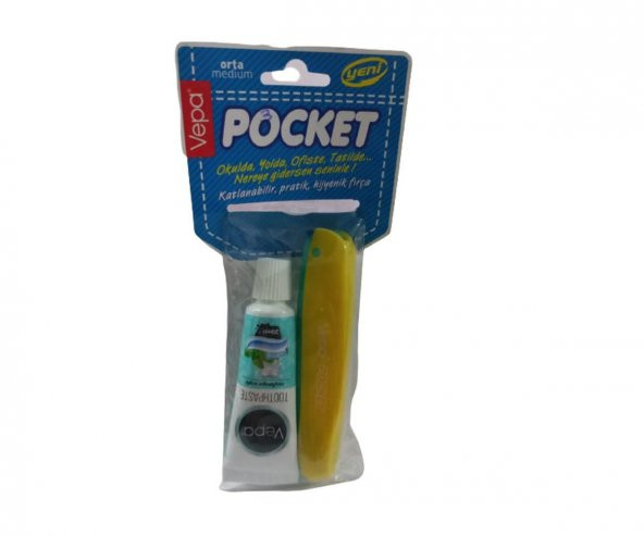 Vepa Pocket Diş Fırçası Macun Hediyeli Sarı Yeşil