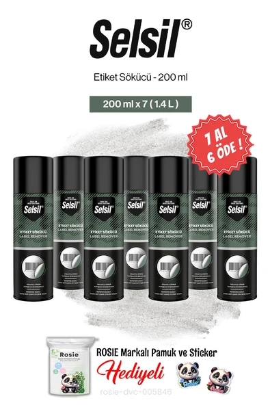 Selsil Etiket Sökücü 200 ml, 7 AL 6 ÖDE ve rosie pamuk ürün görseli