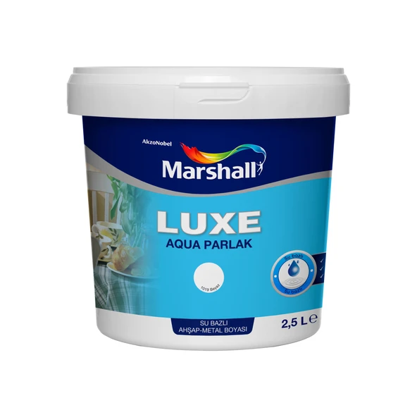 MARSHALL LUXE AQUA PARLAK SİLİNEBİLİR SU BAZLI YAĞLI BOYA 1 LT