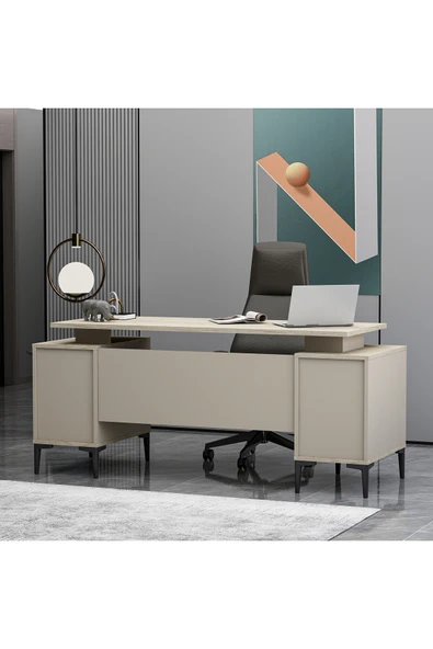 Betroya BRANCO Ofis Masası Kumtaşı Traverten (Sandalye Dahil Değildir) - Resim 4