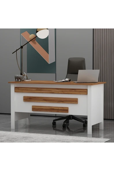Betroya Orion Ofis Makam Çalışma Masası Beyaz Kemençe (Sandalye Dahil Değildir) - 7