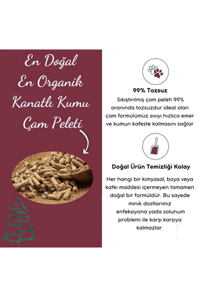 BLUECAT Çam Peleti Kuş Kumu Net 2.5 kg - 5 lt - Topaklanmayan %100 Organik Çam Peleti Kuş Kumu - 4