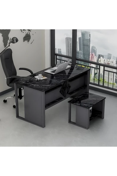 Betroya Boss Sehpali Ofis Masası, Büro Takımı, Çalıma Masası, Sehpa (Sandalye ve Aksesuarlar Dahil Değildir) - Resim 7