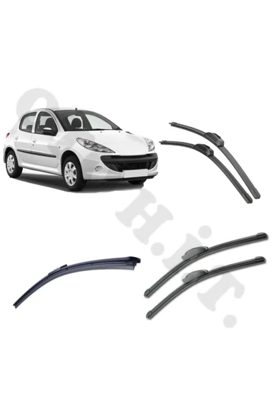 OTO H.İ.T. PEUGEOT 206 + SİLECEK TAKIMI ÖN CAM SİLECEĞİ ürün görseli