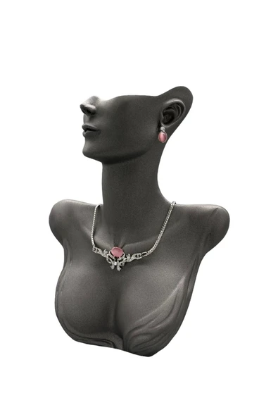 Polyester Malzeme Gri Renk 33.5 / 26 cm Takı Sergileme Mankeni - Resim 5