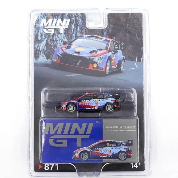 Eğitici Çocuk Mini GT 1/64 Hyundai i20 N Rally1 Hybrid 2024 Rallye Monte-Carlo Winner - Blister Paket - 2