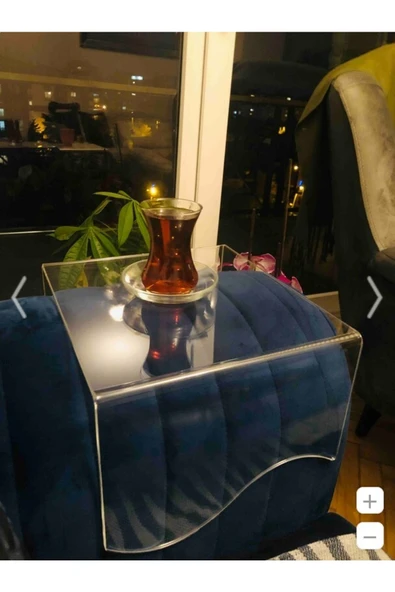 Promaster Koltuk Kanepe Kol Sehpası Pleksi Şeffaf Kol Sehpası Model 1 - 1