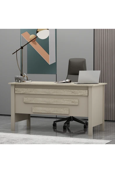 Betroya Orion Ofis Makam Çalışma Masası Kumtaşı Traverten (Sandalye Dahil Değildir) - Resim 5