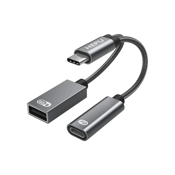 HEPU HP-Z05 Type-C to Type-C + USB Dönüştürücü Adaptör - 1