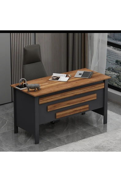 Betroya Orion Ofis Makam Çalışma Masası Antrasit Kemençe (Sandalye Dahil Değildir) - Resim 5