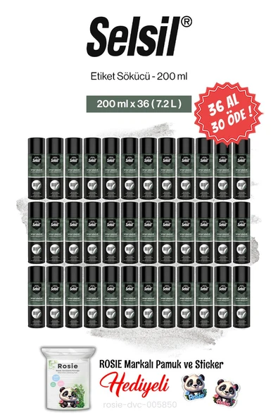 Selsil 36 AL 30 ÖDE Etiket Sökücü, 200 ml ve rosie pamuk ürün görseli