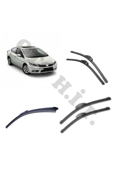 OTO H.İ.T. HONDA CİVİC SİLECEK TAKIMI HATCHBACK 2012-2015 ÖN CAM SİLECEĞİ ürün görseli