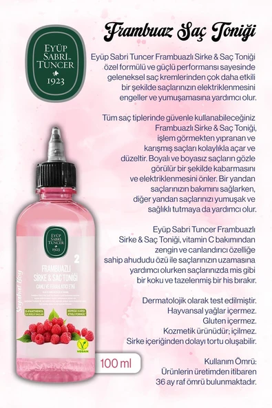 Eyüp Sabri Tuncer 48 AL 40 ÖDE Sirke Frambuaz Tonik 100 ml ve Rosie - Resim 2
