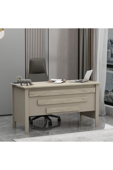 Betroya Orion Ofis Makam Çalışma Masası Kumtaşı Traverten (Sandalye Dahil Değildir) ürün görseli