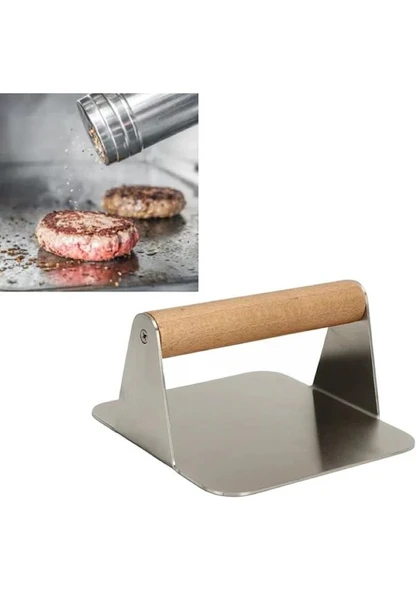 Özbir Çelik Smash Burger Hamburger Presi 16 Cm Kare 304 Kalite - 1