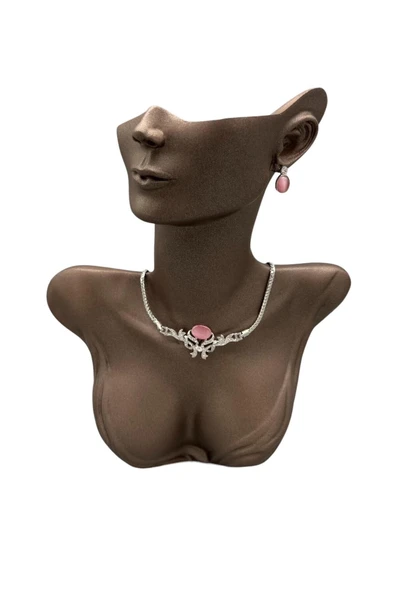 Polyester Malzeme Kahve Renk 33 / 26 cm Takı Sergileme Mankeni - Resim 3