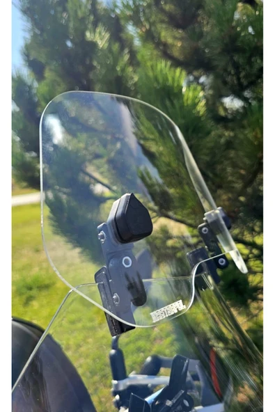 MASTERPOL TVS uyumlu Deflektör Rüzgar Saptırıcı Siperlik Şeffaf Motor Camı Cam Uzatma MODEL 2 - Resim 3