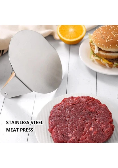 Özbir Çelik Smash Burger Hamburger Presi 12 Cm Yuvarlak 304 Kalite - 3