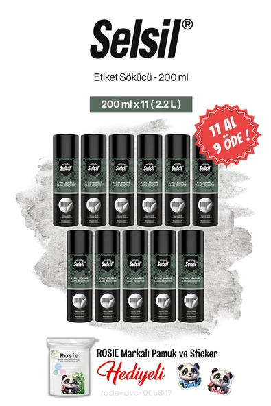 11 AL 9 ÖDE Selsil Etiket Sökücü 200 ml ve rosie pamuk ürün görseli