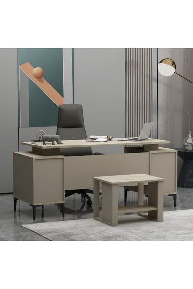 Betroya Branco Sehpalı Ofis Takımı (Koltuk Ve Aksesuarlar Dahil Değildir), Sehpalı Çalışma Masası Takım ürün görseli