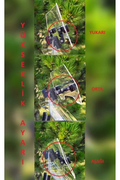 MASTERPOL TVS uyumlu Deflektör Rüzgar Saptırıcı Siperlik Şeffaf Motor Camı Cam Uzatma MODEL 2 - Resim 5