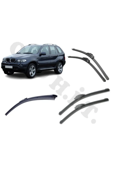 OTO H.İ.T. BMW X5 E53 SİLECEK TAKIMI 2000 2007 ÖN CAM SİLECEĞİ ürün görseli