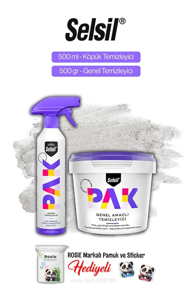 Selsil Pak Köpük Temizleyici 500 ml ve Genel Temizleyici 500 gr, Rosie Hediye ürün görseli
