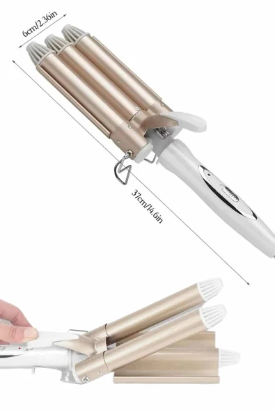 Saç Şekillendirici Wag Maşa Üçlü Yüksek Isı Ayarlı Seramik Kaplama - Resim 3