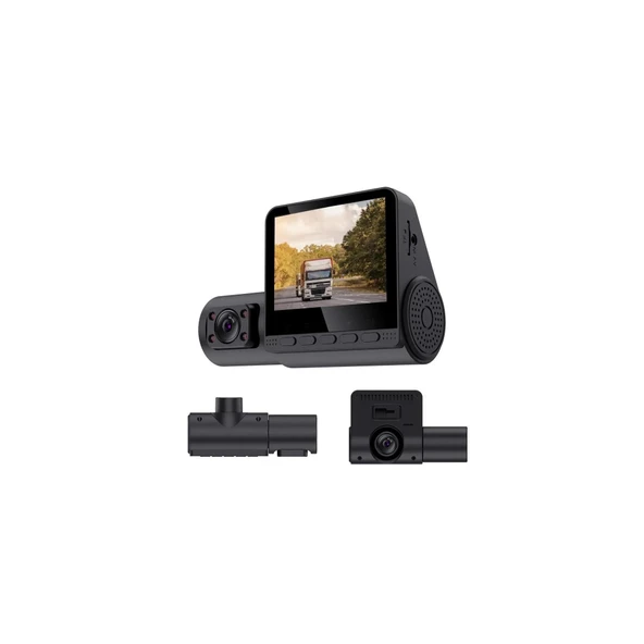 Leerfei 3 Kameralı Araç İçi Kamera Sd Kart Destekli Kamera C50 - (Hafıza Kartı Dahil Değildir)