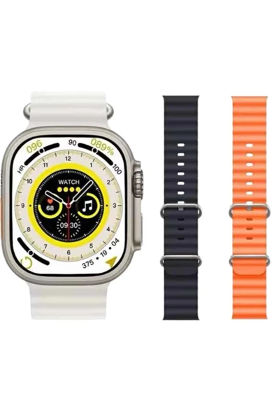 Android ve İOS Uyumlu Uyku ve Sağlık Takibi Yapabilen 3 Kordonlu Akıllı Saat - Resim 3