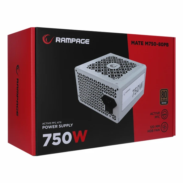Rampage Mate M750-80PB 750W 80+ Bronz Modüler Güç Kaynağı ürün görseli 1