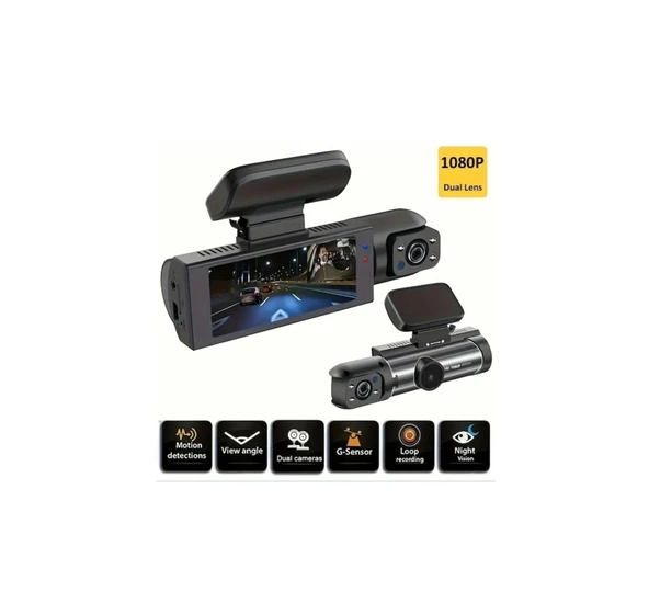 Leerfei 3 Kameralı Araç İçi Kamera Sd Kart Destekli Kamera V9 - (Hafıza Kartı Dahil Değildir) - 3