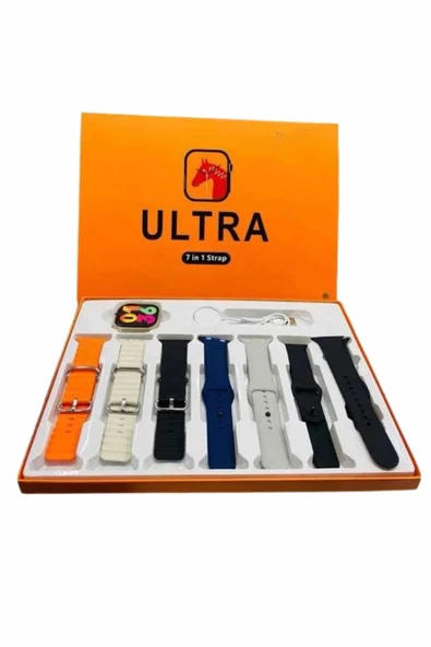 7 Kordonlu Akıllı Saat Plastik Kordon Hasır Kordon Çelik Kordon - Resim 4