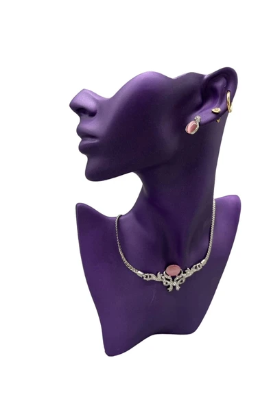 Polyester Malzeme Mor Renk 28 / 18 cm Takı Sergileme Mankeni ürün görseli