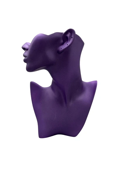 Polyester Malzeme Mor Renk 28 / 18 cm Takı Sergileme Mankeni - Resim 6