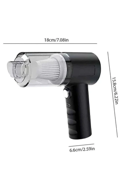 Yeni Nesil Mini Vakumlu Araç Süpürgesi El Süpürgesi Şarjlı - Resim 5