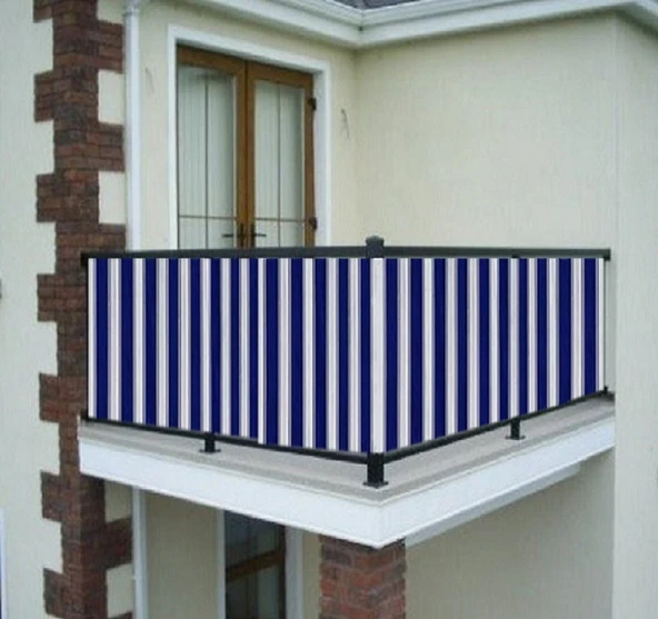 Ceylan Home Balkon Demiri Perdesi Bağcıklı Her Ölçüde Özel Dikim Mavi - 1