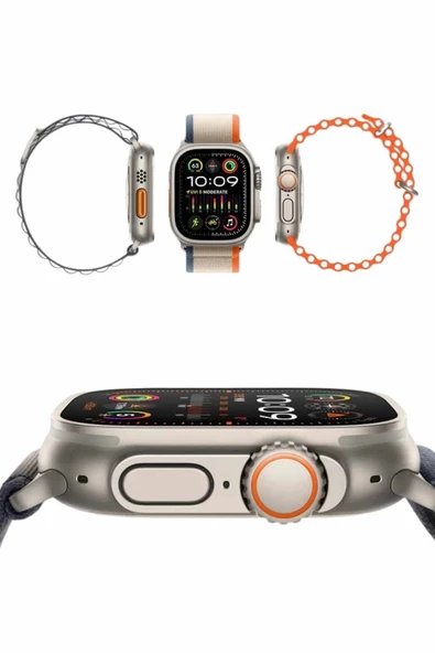 49mm Akıllı Saat Amoled Ekranlı Kadın Erkek Kol Saati Plastik Kordon - Resim 3